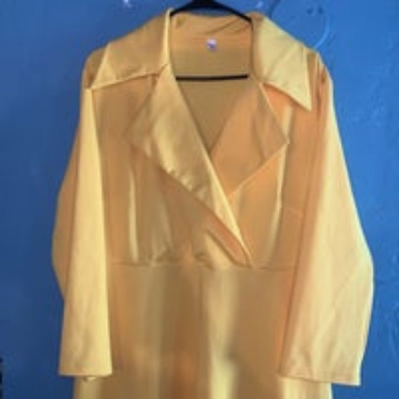 Yellow blazer dress for plus size women - Picture 3 of 6
